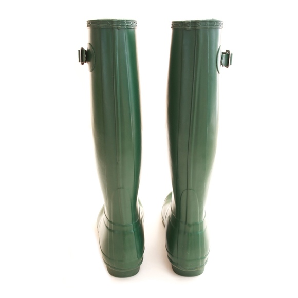 Hunter Green Original Tall Rain Boots 10F w/ Socks - Picture 4 of 8
